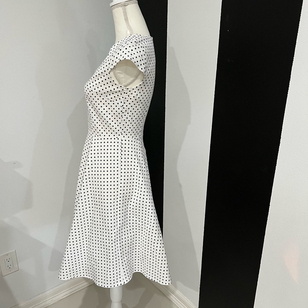 Zella White Midi Dress with Black Dots - Picture 5 of 15